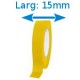Ruban adhésif PVC jaune larg 15 mm long 10 m, lot de 10 rouleaux