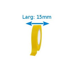 Ruban adhésif PVC jaune larg 15 mm long 10 m, lot de 10 rouleaux