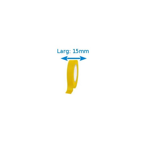 Ruban adhésif PVC jaune larg 15 mm long 10 m, lot de 10 rouleaux