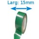Ruban adhésif PVC vert larg 15 mm long 10 m, lot de 10 rouleaux