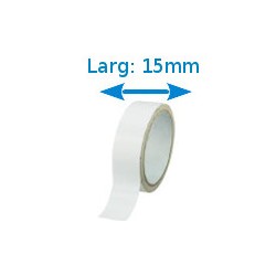 Ruban adhésif PVC blan larg 15 mm long 10 m, lot de 10 rouleaux