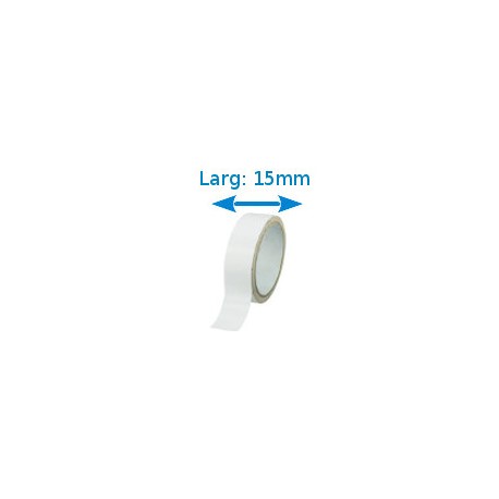 Ruban adhésif PVC blan larg 15 mm long 10 m, lot de 10 rouleaux