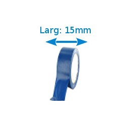 Ruban adhésif PVC bleu larg 15 mm long 10 m, lot de 10 rouleaux