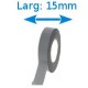 Ruban adhésif PVC gris larg 15 mm long 10 m, lot de 10 rouleaux