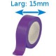 Ruban adhésif PVC violet larg 15 mm long 10 m, lot de 10 rouleaux