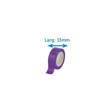 Ruban adhésif PVC violet larg 15 mm long 10 m, lot de 10 rouleaux