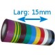 Ruban adhésif PVC couleurs larg 15 mm long 10 m, lot de 10 rouleaux