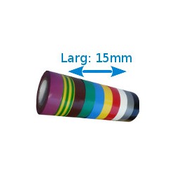 Ruban adhésif PVC couleurs larg 15 mm long 10 m, lot de 10 rouleaux